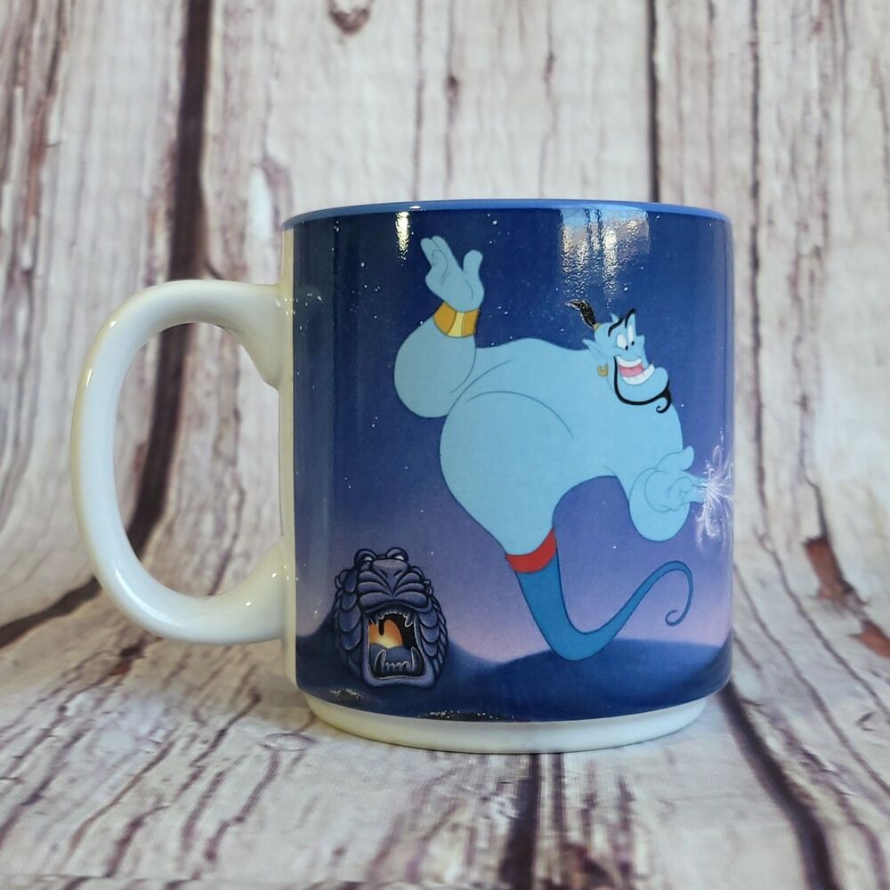 90s Disney Mug Aladdin Genie Vintage